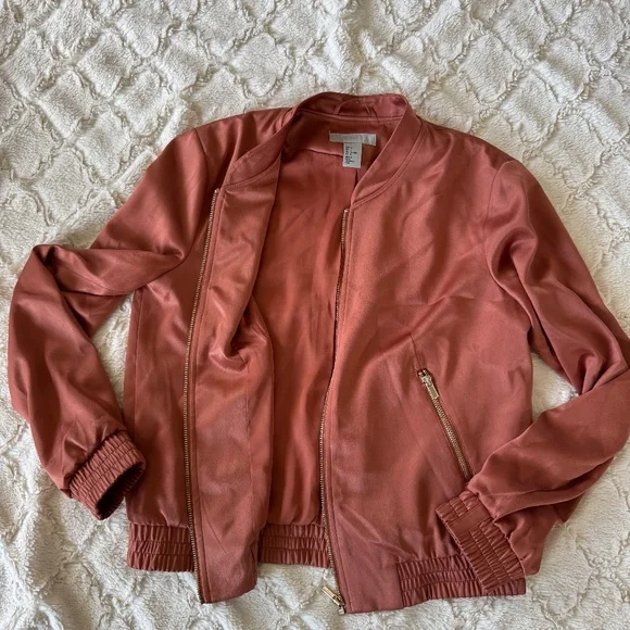 H&M Women's Satin Bomber Jacket Size 8 - Picture 3 of 5